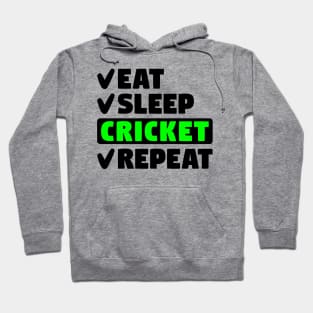 Eat, sleep, cricket, repeat Hoodie